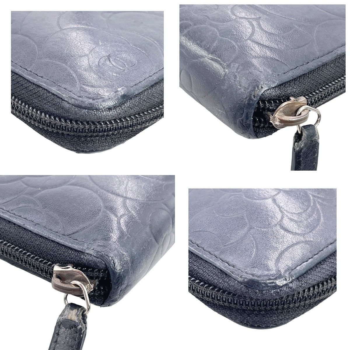 中古】 CHANEL シャネル A50932 カメリア ラウンドジップ長財布 ココ 