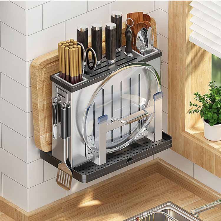 包丁ホルダー まな板ホルダー まな板スタンド キッチン収納 包丁立て まな板立て 包丁スタンド 鍋ふた立て 箸立て 包丁 まな板 食器収納 お箸 スプーン 収納 スタンド 包丁差し ナイフ スタンド zFiC259