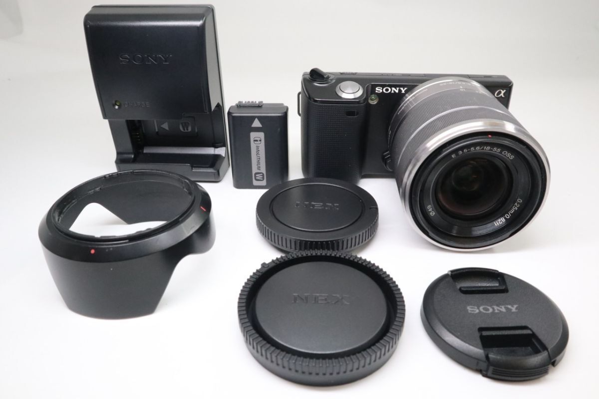 Sony ソニー α Alpha NEX-5 ブラックボディ ミラーレス一眼カメラ E 18-55mm F|3.5-5.6 OSS f01855