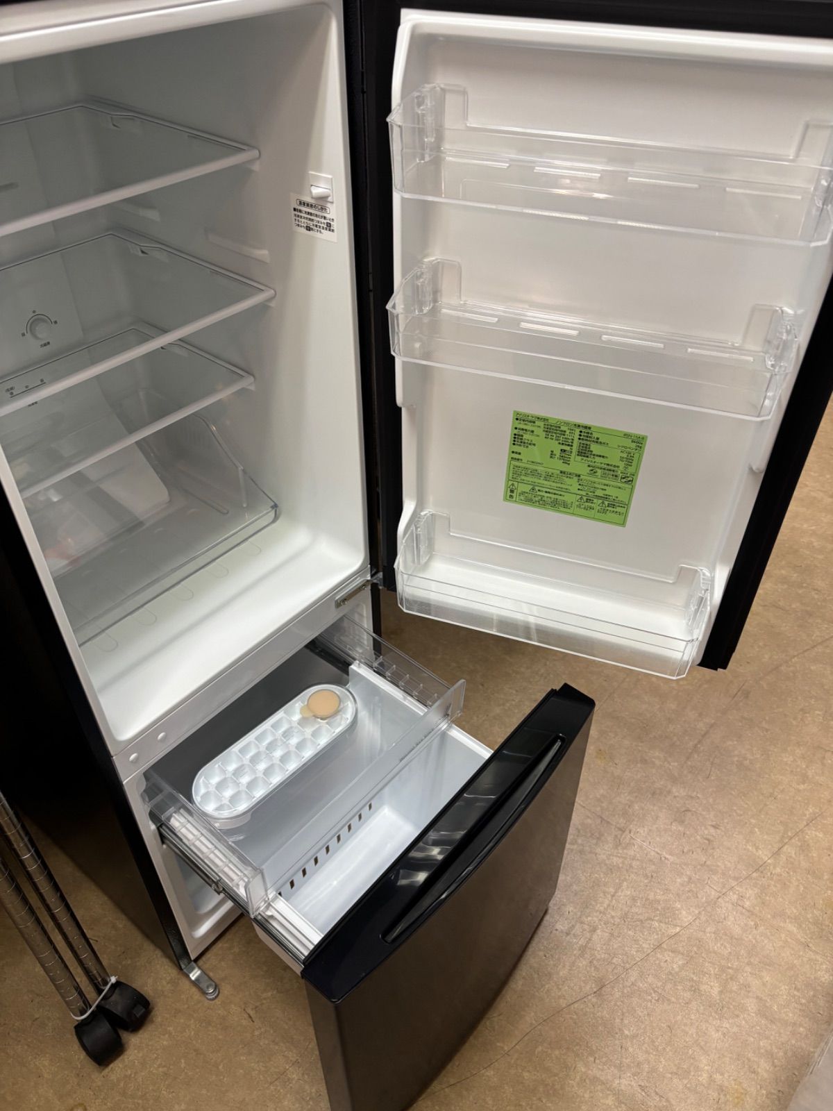 □中古品 アイリスオーヤマ 154L冷蔵庫 IRSN-15A-B 2020年 ブラック ◎
