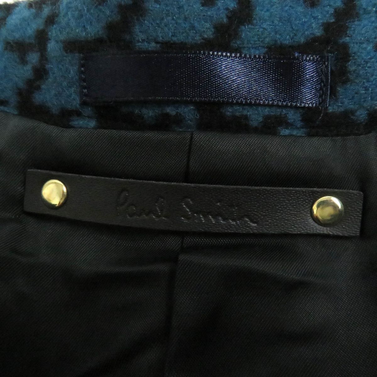 未使用品□Paul Smith/ポールスミス 千鳥格子柄 シルク混 ロング丈