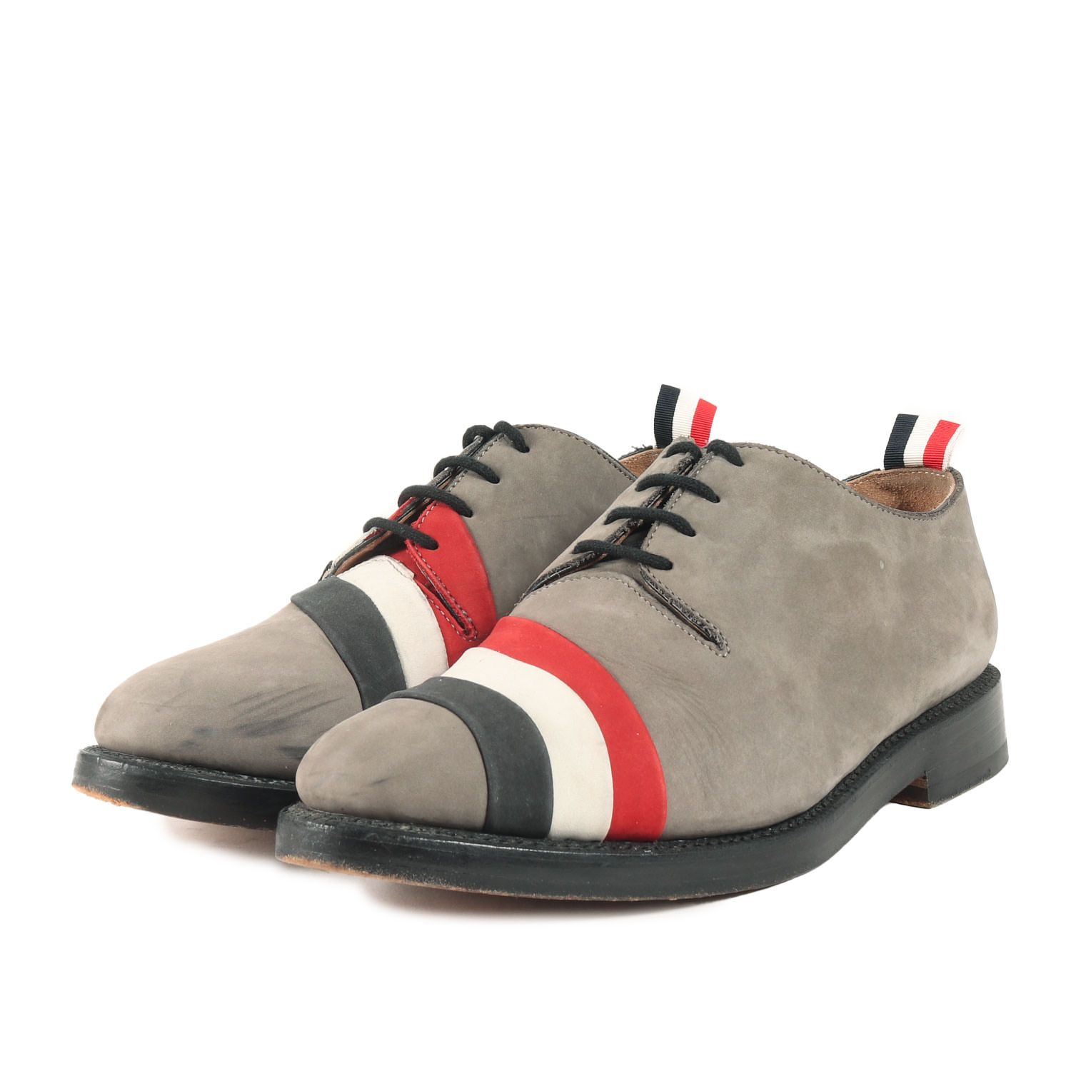 THOM BROWNE トムブラウン サイズ:41.5 / トリコロールライン ヌバック 