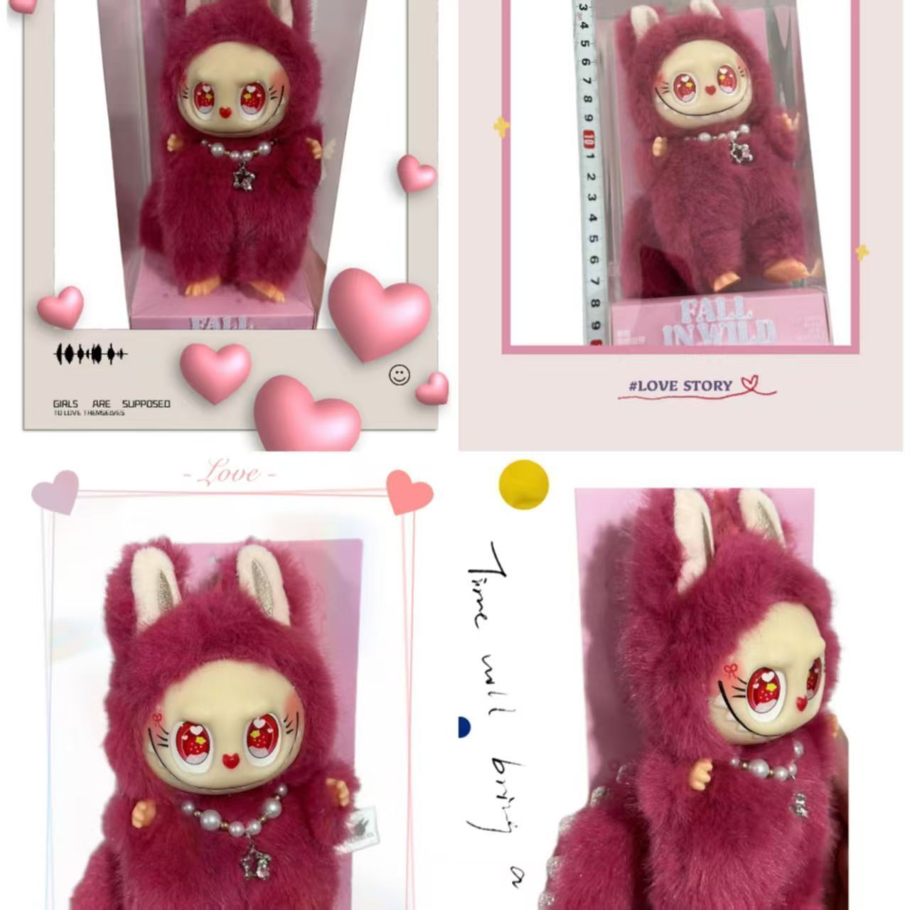 海外限定 ラブブ ピンク いちご ぬいぐるみ LABUBU ZIMOMO
