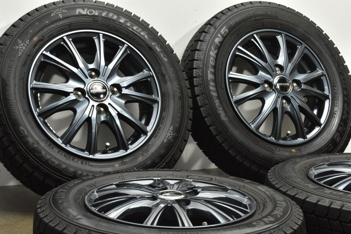 製 超バリ溝 WAREN 13in 4.00B 45 PCD100 ノーストレック N5 145 80R13 N-BOX アルト ワゴンR タント ミラ ムーヴ 軽自動車