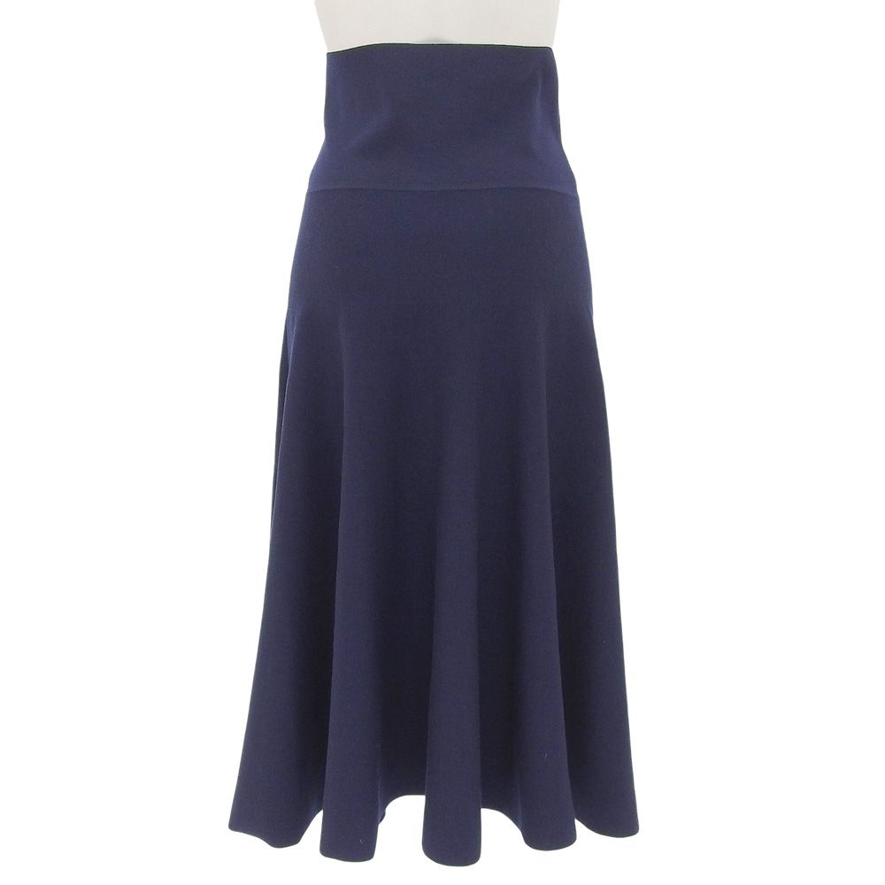 超 ザ ロウ THE ROW 現行タグ ハイウエスト ミディ ニット フ スカート S コロネットタグ有 ネイビー