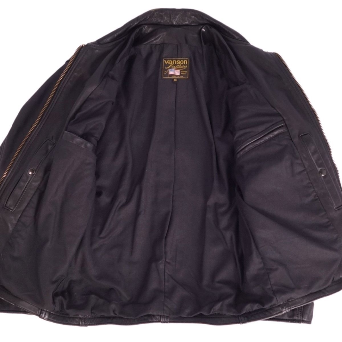 美品 バンソン VANSON ジャケット レザージャケット シングル 