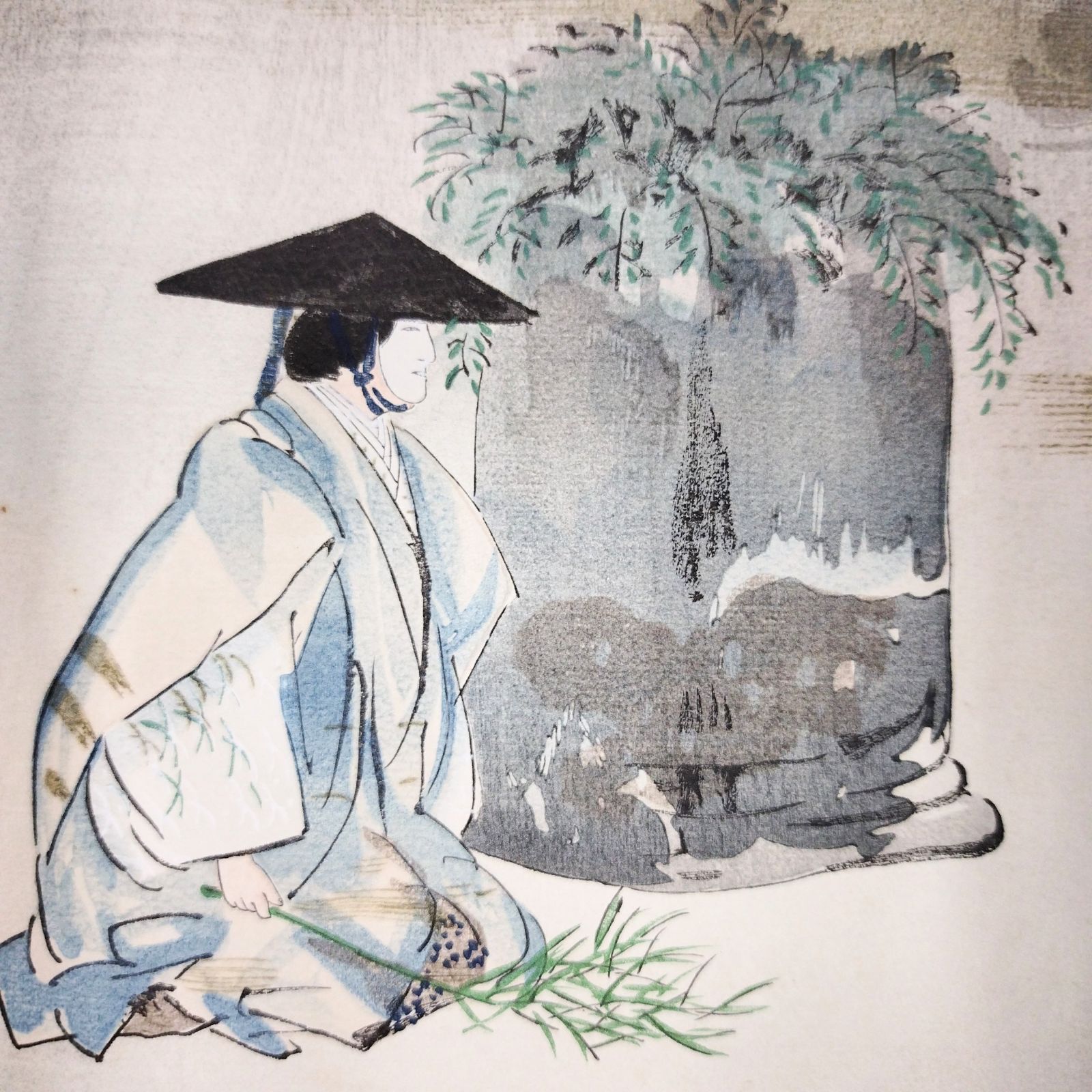 能画大鑑」 隅田川 1枚 月岡耕漁 松野奏風 画 木版彩 色刷 木 能画大鑑」 隅田川 1枚 月岡耕漁 松野奏風 画 木版彩 色刷 木