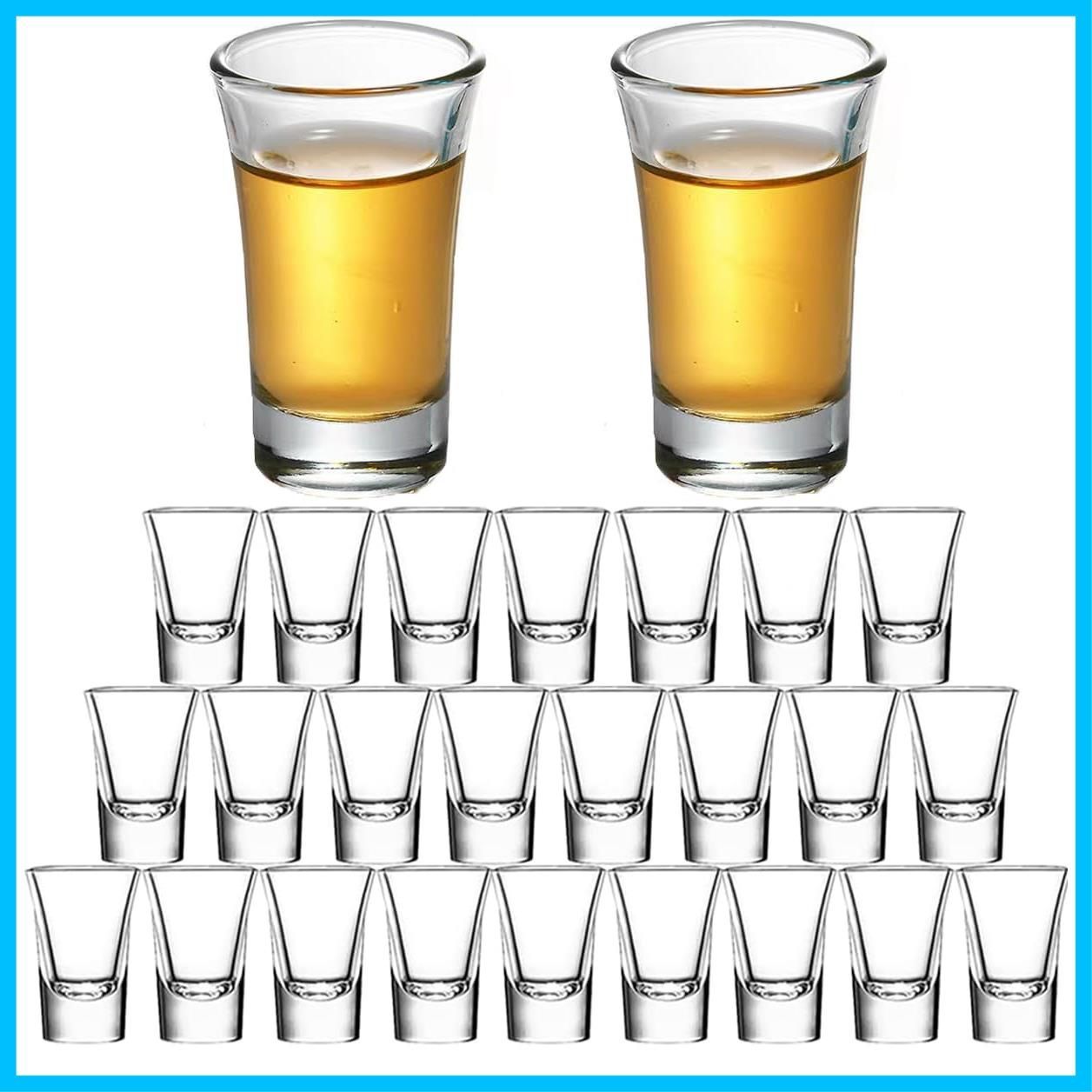 【特価商品】ショットグラス 24個-30ml クリアシミニショットグラス ヘビーベースのウイスキーグラスセット ミニ テキーラグラス (24) クリアシミニショットグラス ヘビーベースの30mlウイス