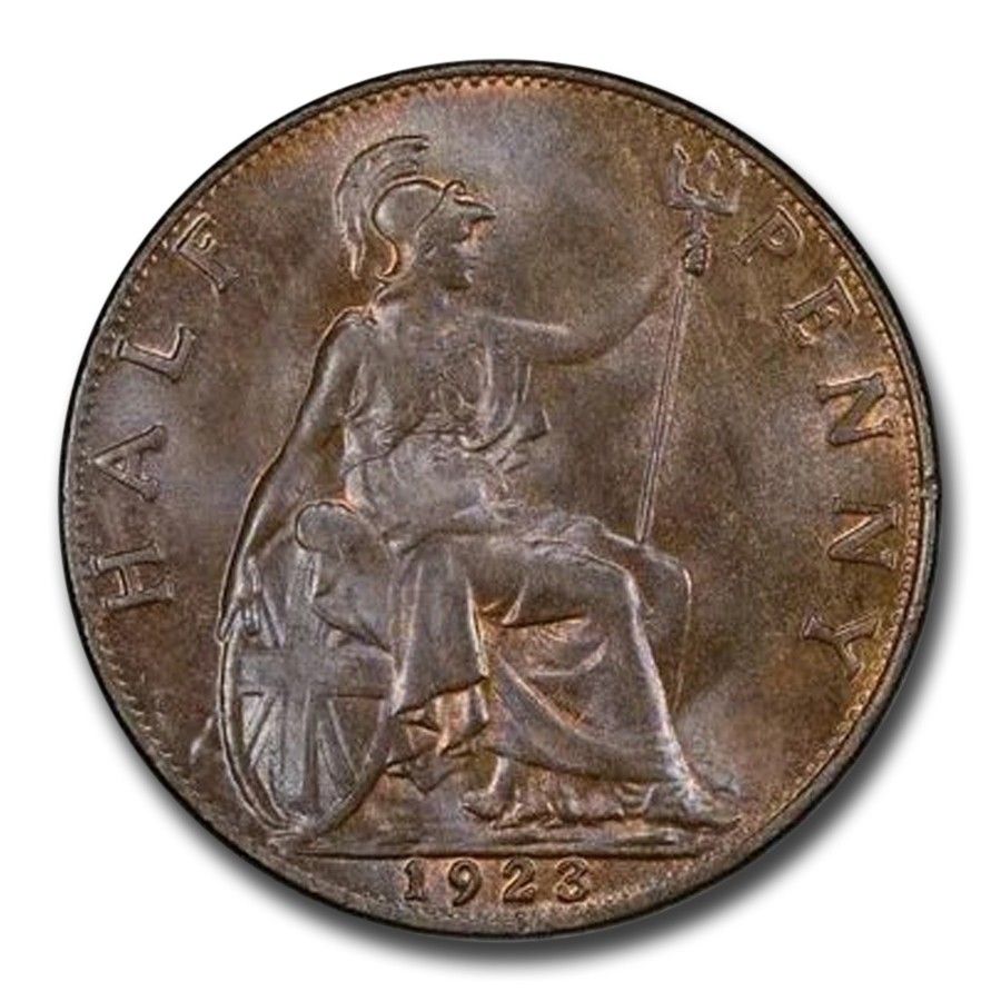 1923 Great Britain 1|2 Penny George V MS-65 PCGS Brown