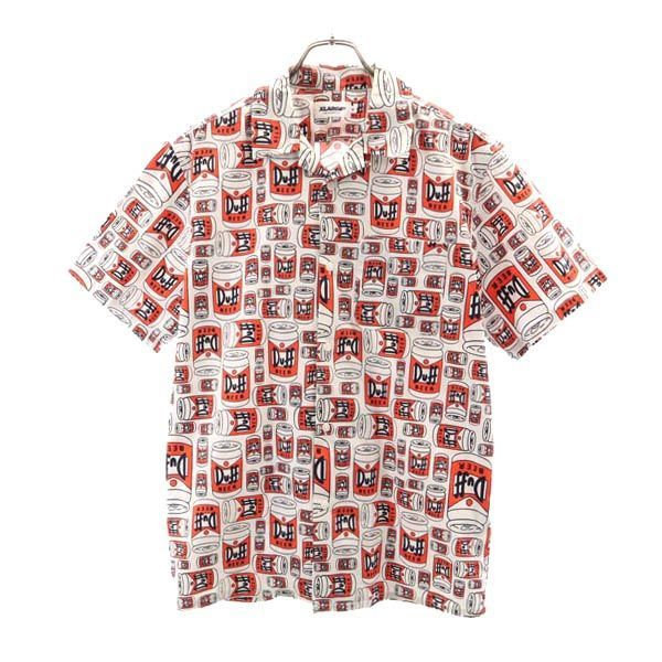 エクストララージ オープンカラー 総柄 半袖 シャツ M グレー系 XLARGE 開襟 メンズ 【中古】  【230525】