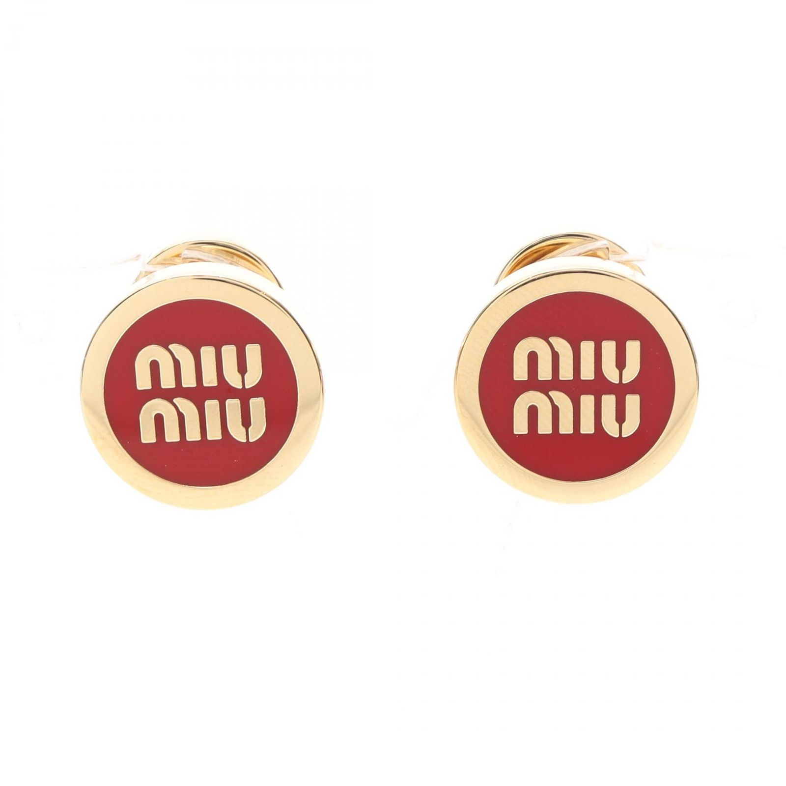 ミュウ ミュウ Miu Miu ピアス エナメルメタル 5JO9122F6TF0011 レッド GP ゴールドメッキ ピアス レディース