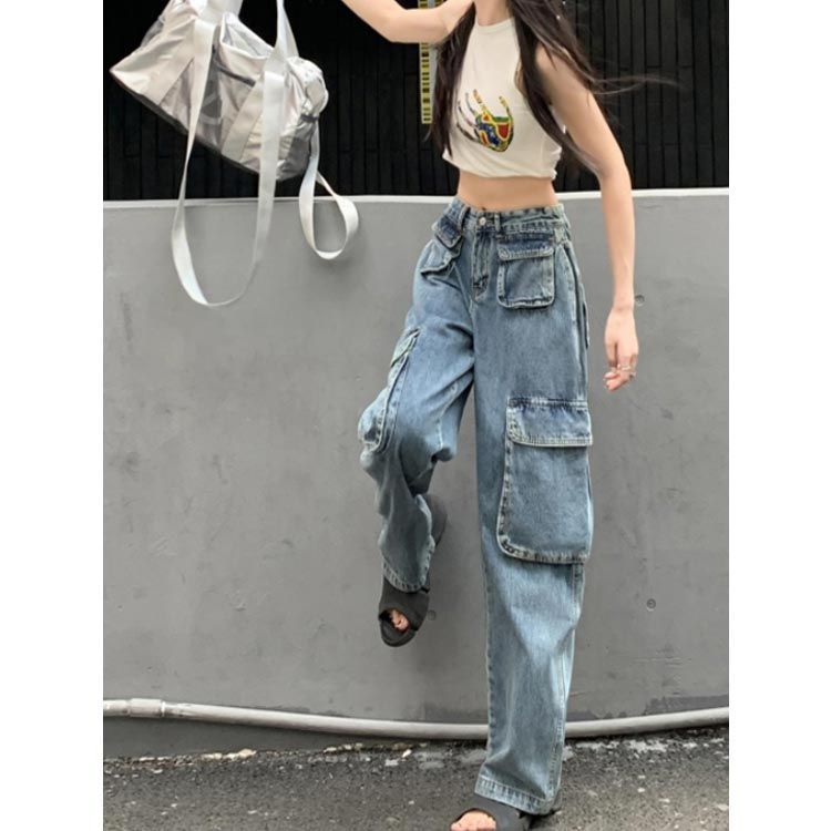 バーバリーロンドン デニム カーゴパンツ LUXSTYLE ジーンズ デニムパッチワークパターンカーゴパンツ