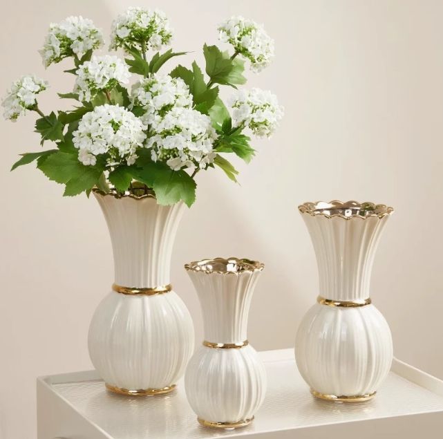 エレガント　フラワーベース　花器　花瓶　インテリア　飾り物　ホテル　White エレガント フラワーベース 花器 花瓶 インテリア 飾り物 ホテル White