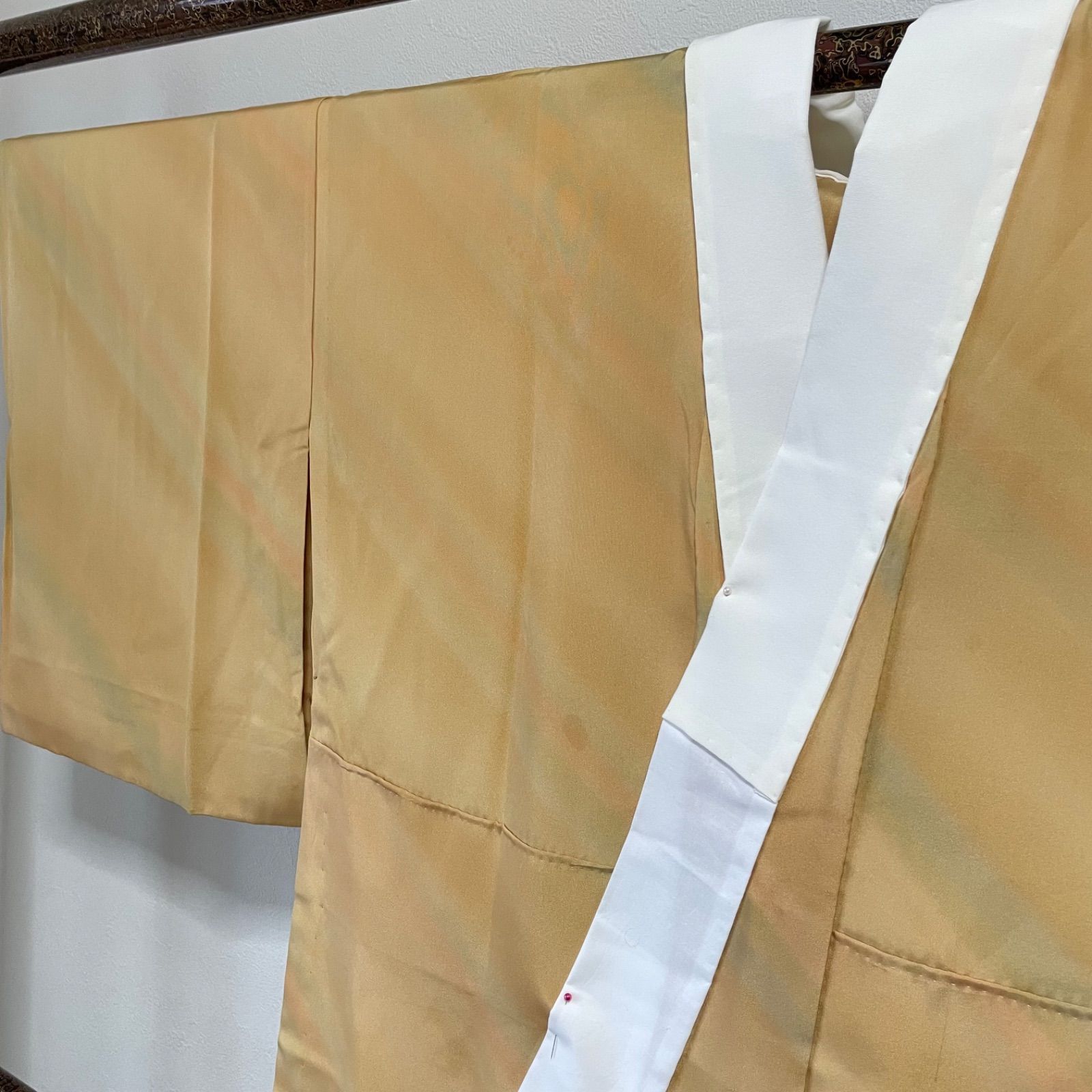 美品 正絹 長襦袢 袖無双 着物 上品 118㎝ 半衿付 横幅たっぷり 濃い