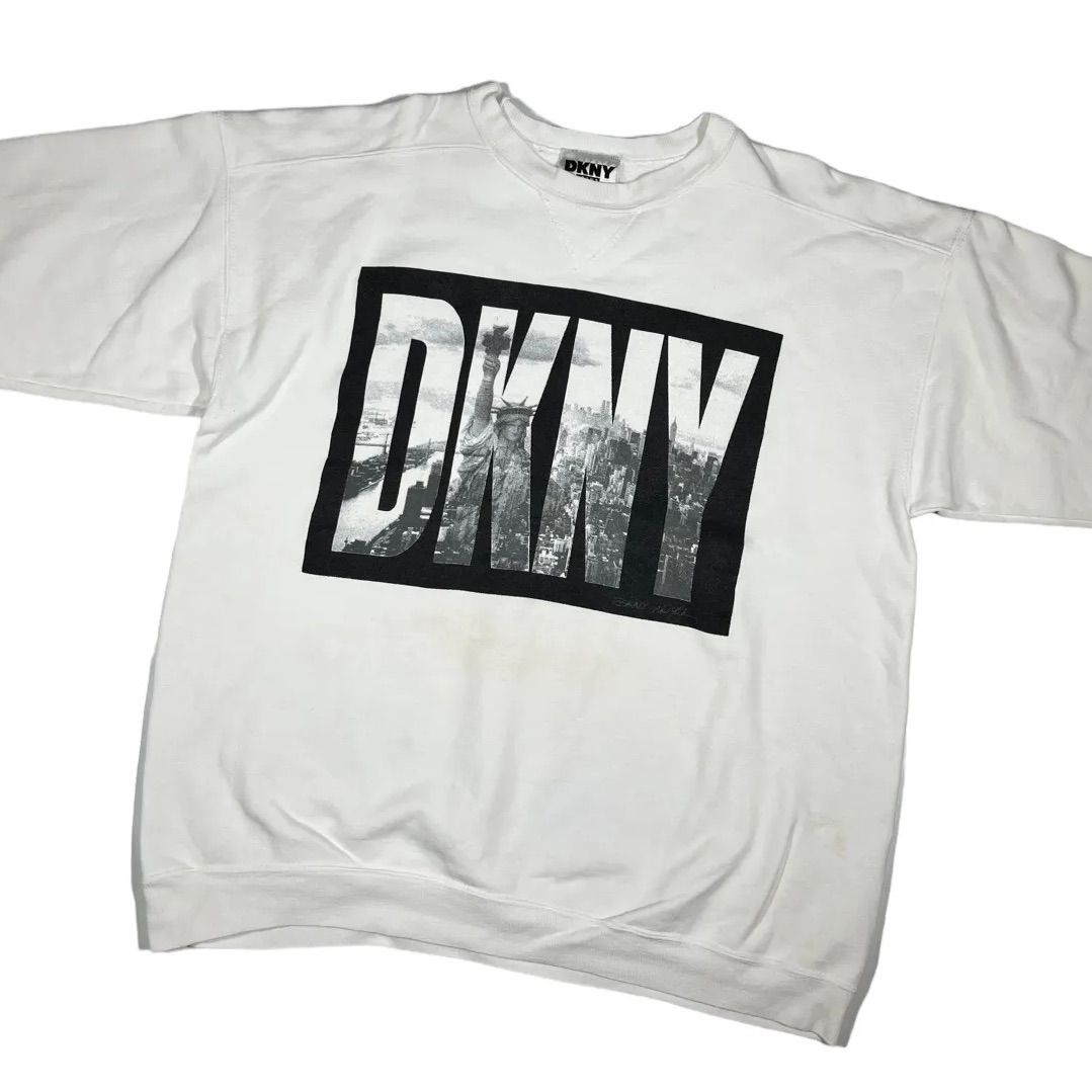 90s DKNY ダナキャランニューヨーク スウェット 刺繍ロゴ - メルカリ