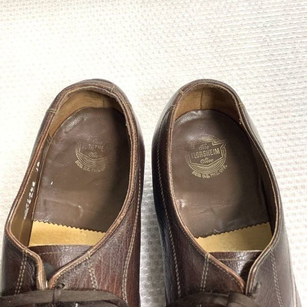 60s-70s/ビンテージ★フローシャイム/Florsheim★サイズ10E　27.5-28.0★ビジネスシューズ Uチップ★茶色 ブラウン◆is6-2 60s-70s/ビンテージ☆フローシャイム/Florsheim☆サイズ10E 27.5-28.0