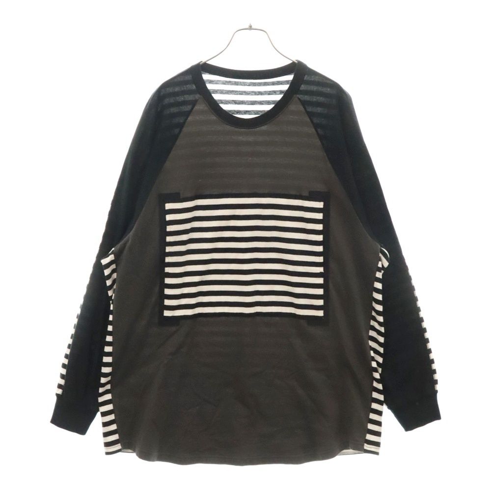 COMME des GARCONS (コムデギャルソン) 背面ボーダーロングスリーブ長袖Tシャツ ホワイト/ブラック