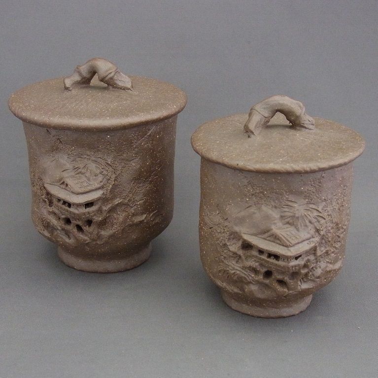 万古焼 手捻り蓋付