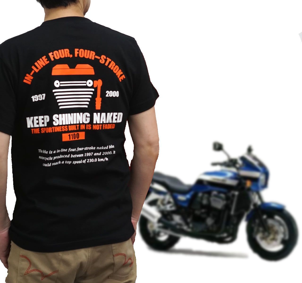 ZRX1100 カスタム Biker STYLE オリジナルデザイン Tシャツ インナー 黒(ブラック)メンズ M L XL XXL 半袖 KAWASAKI ZRX カワサキ ダエグ ZRX1200R