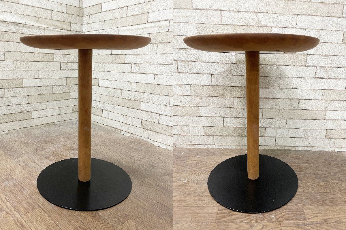 マスターウォール YU UT5 ユー ユー ティー5 サイドテーブル コーヒーテーブル ラウンド 円形 ウォールナット 定価9.5万 畑1113