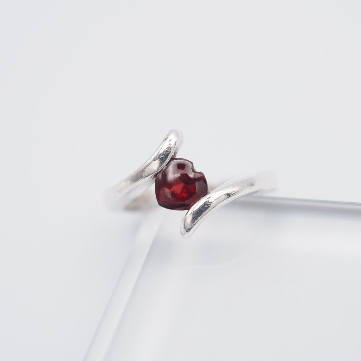 G944 Stone market ガーネット 95%刻印 リング ハート デザイン