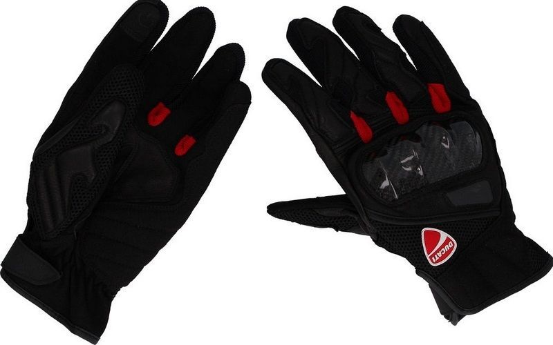 Ducati ドゥカティ バイク用革製グローブ 黒/赤 ドゥカティ