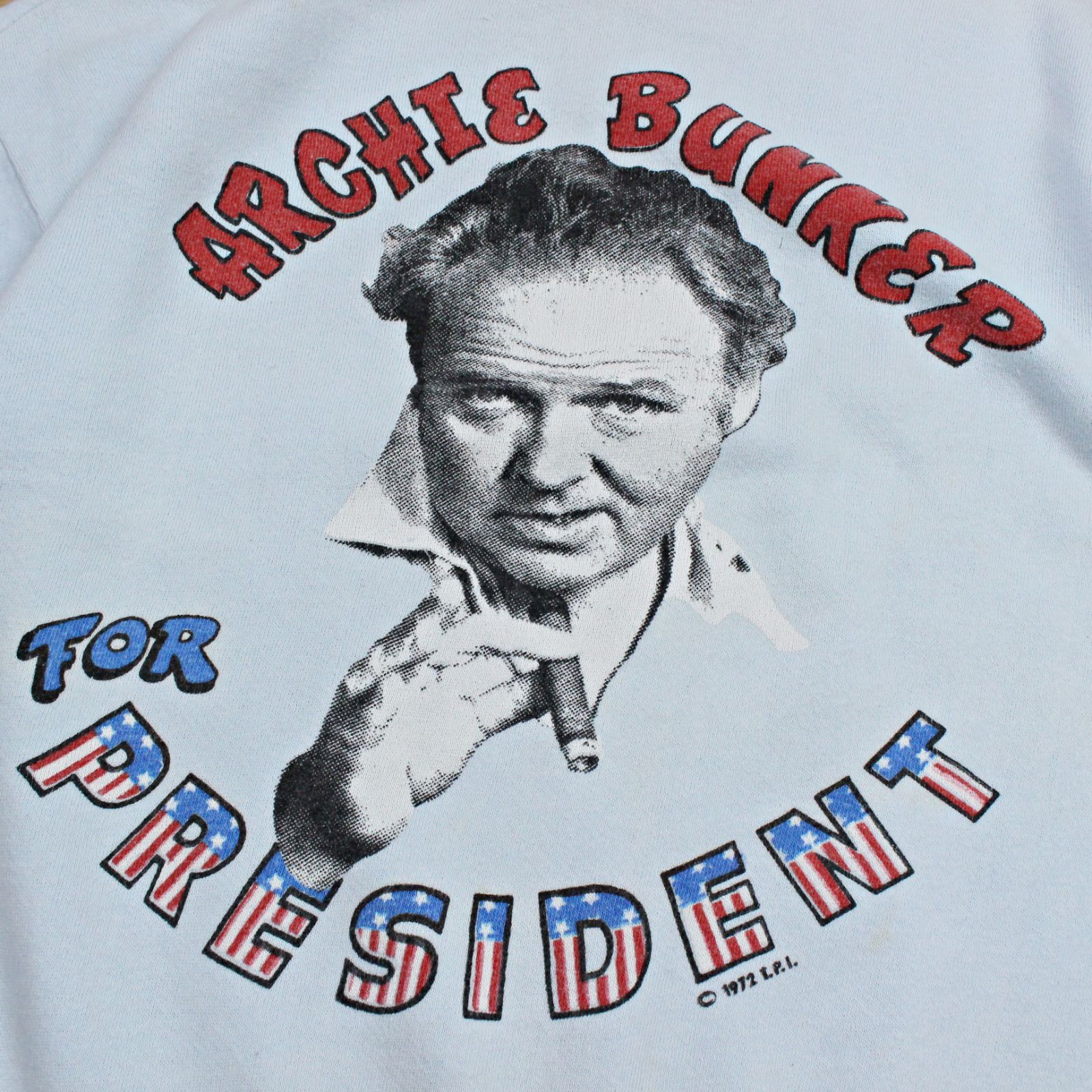 70s ARCHIE BUNKER FOR PRESIDENT 半袖スウェット リンガー ビンテージ 