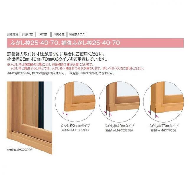 ふかし枠 プラマードU 引き違い窓用 三方 40 mm W 1 001～1 500 × H 2 201～2 450 かんたんマドリモ オプション品 YKKAP