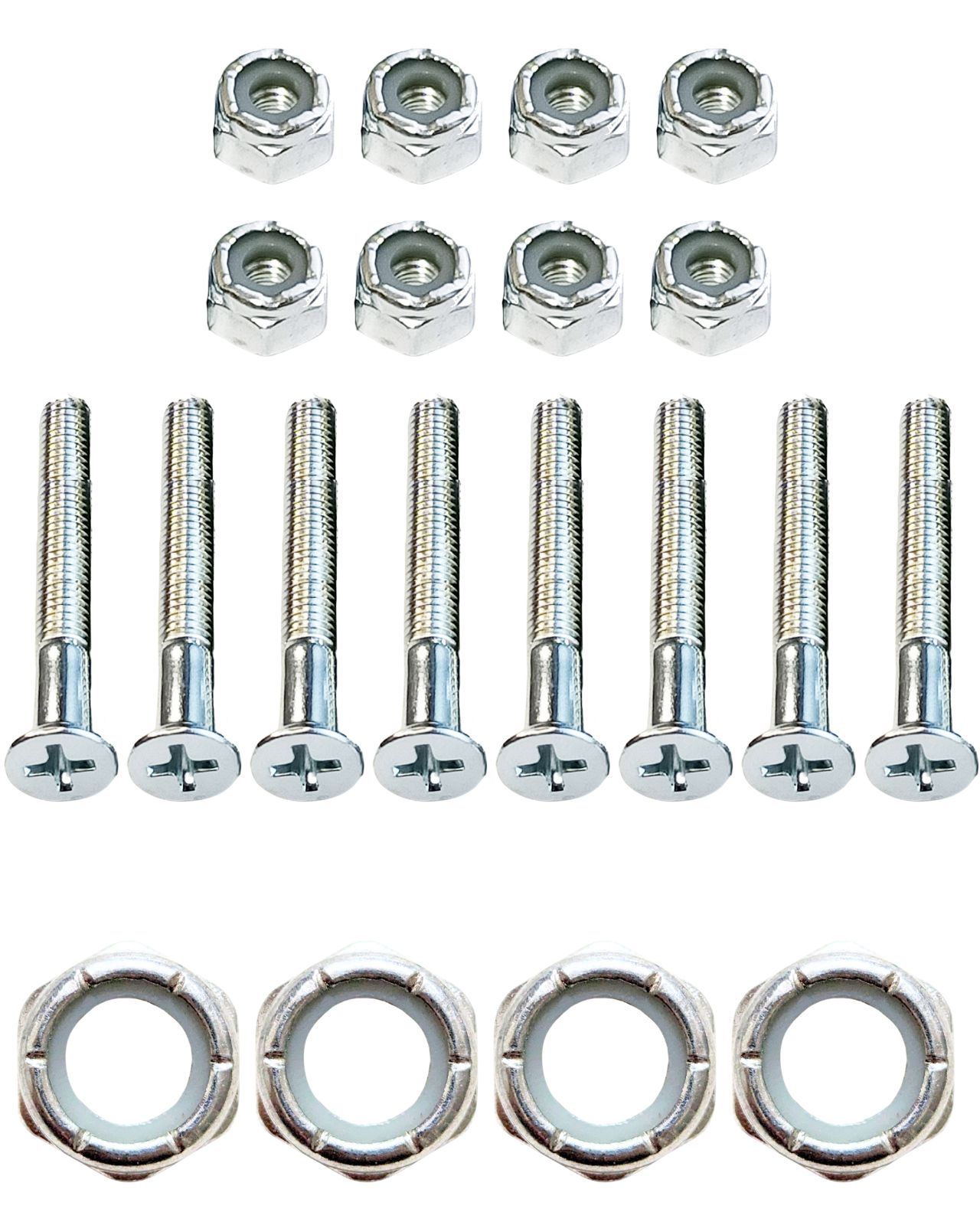 ビス 1 inch（26mm）＋アクスルナット4個 シルバー】サーフスケート