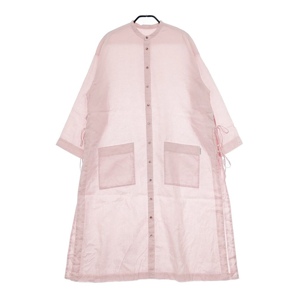 ネストローブ nest Robe ピンク レディース シャツワンピ/マキシ丈/ギャザー 美品 ワンピース nest Robe UPCYCLELINO サイドオープンシャツワンピース リネン
