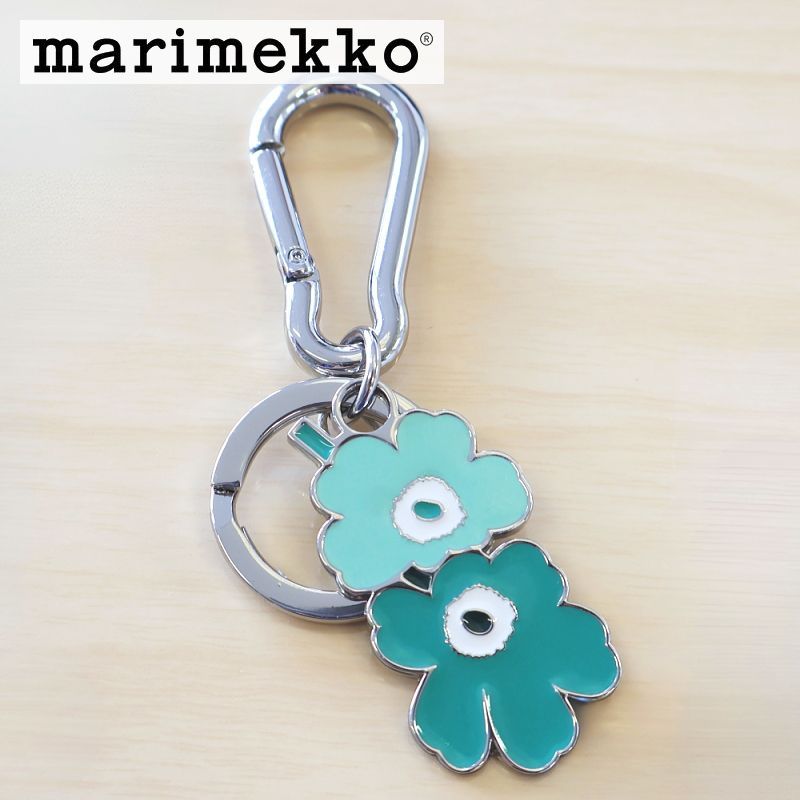 マリメッコ キーホルダー ウニッコ グリーン × ライトグリーン marimekko キーリング No.760 31 Puhallus Unikko I プレゼント おしゃれ ギフト 結婚祝い 花柄 小物 雑貨 キーチェーン