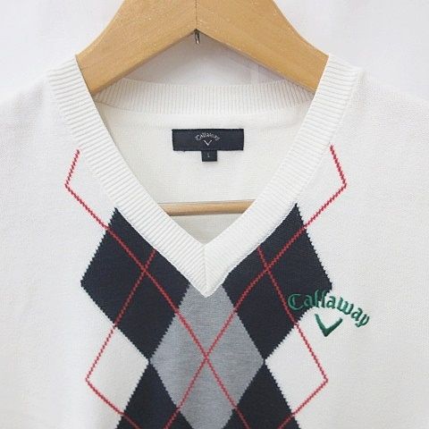 Callaway キャロウェイ サンプル ウール ベスト アーガイル Callaway CALLAWAY キャロウェイ 241-7261300 ウール混 ニット