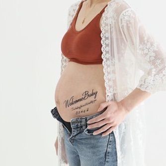 メルカリshops シンプル英語2 マタニティペイントシール マタニティシール マタニティフォト