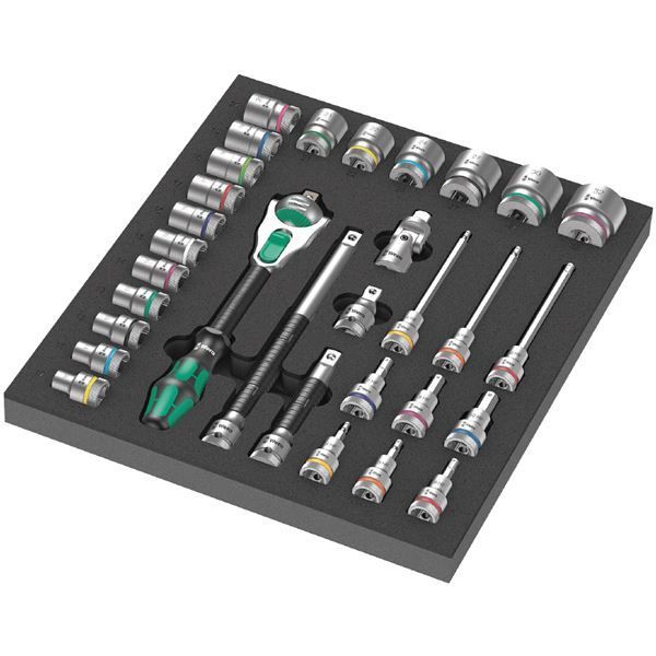 WERA ヴェラ 31点組 1|2DR ラチェットレンチ Zyklop Speed ソケットアタッチメント セット フォームインサート付 150112 工具
