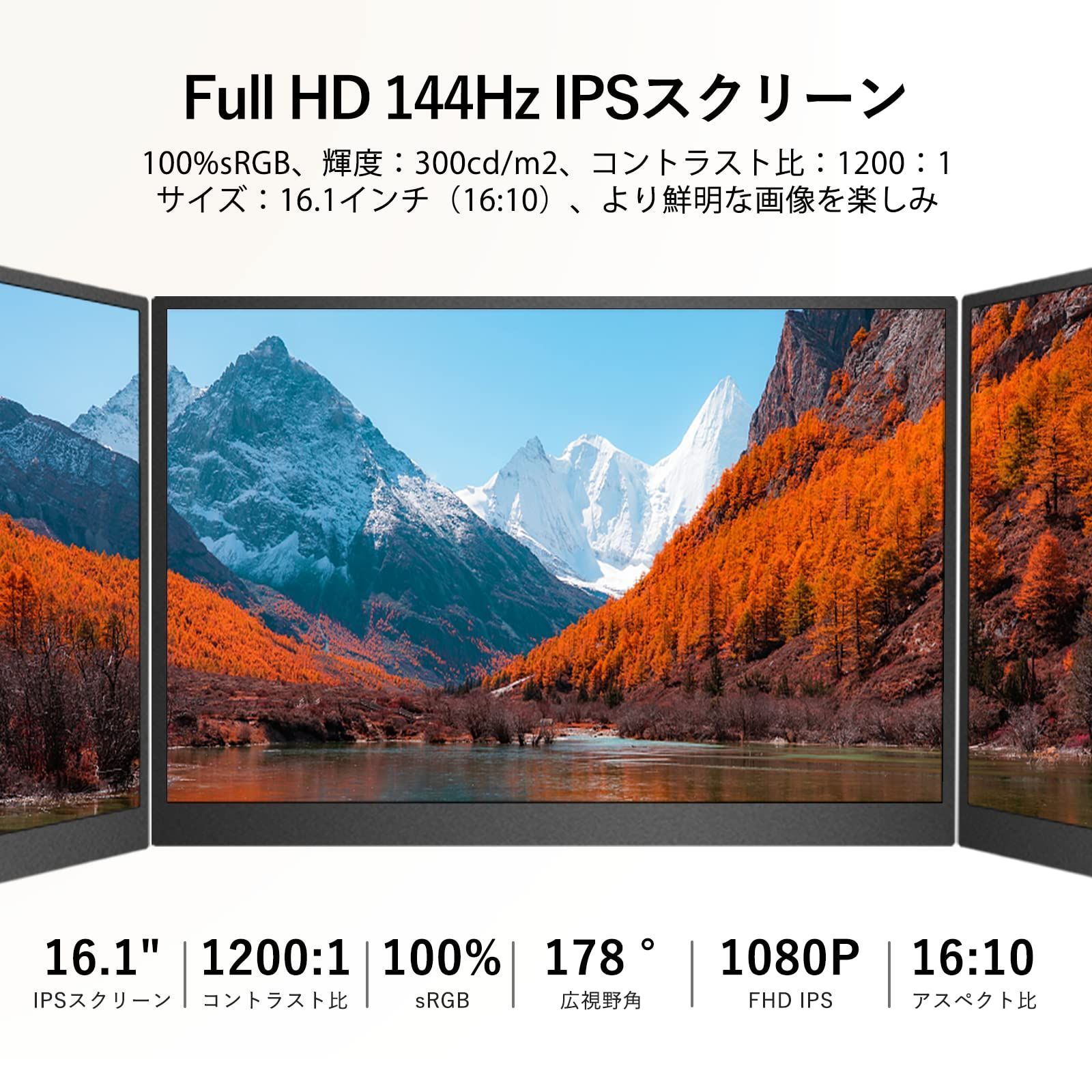 モデル】モバイルモニター new CNBANAN 16.1インチ 144Hz 1080P