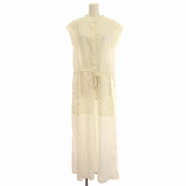 シクラス CYCLAS リネン ノースリーブ ワンピース ロング 麻 34 S 白  