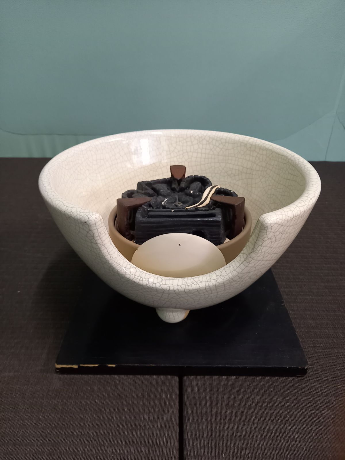 貴重 古民家蔵出品 明治時代 骨董品 古い木の瘤 木瘤 火鉢 大型古霊芝