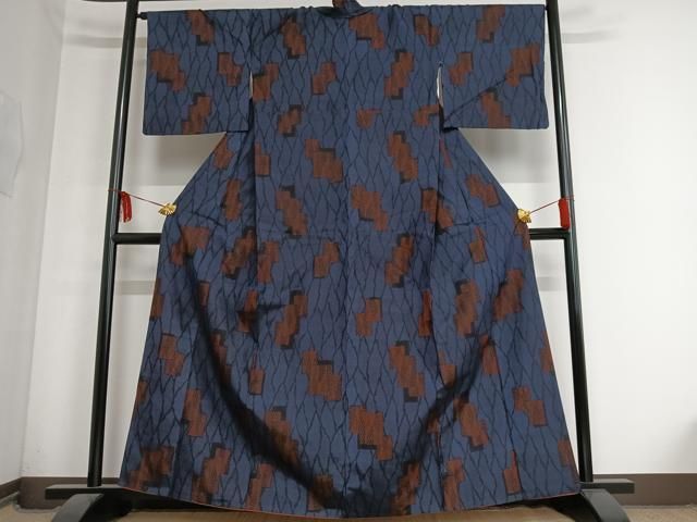 平和屋着物□上質な紬 枝葉文 正絹 逸品 AAAT9670sx