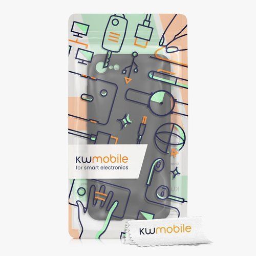 kwmobile スマホケース Apple iPhone SE3 / iPhone SE2 / iPhone SE 2022 / iPhone SE 2020 / iPhone 8 / iPhone 7対応 ケース - 極薄 TPU シリ ー 黒色マット 80