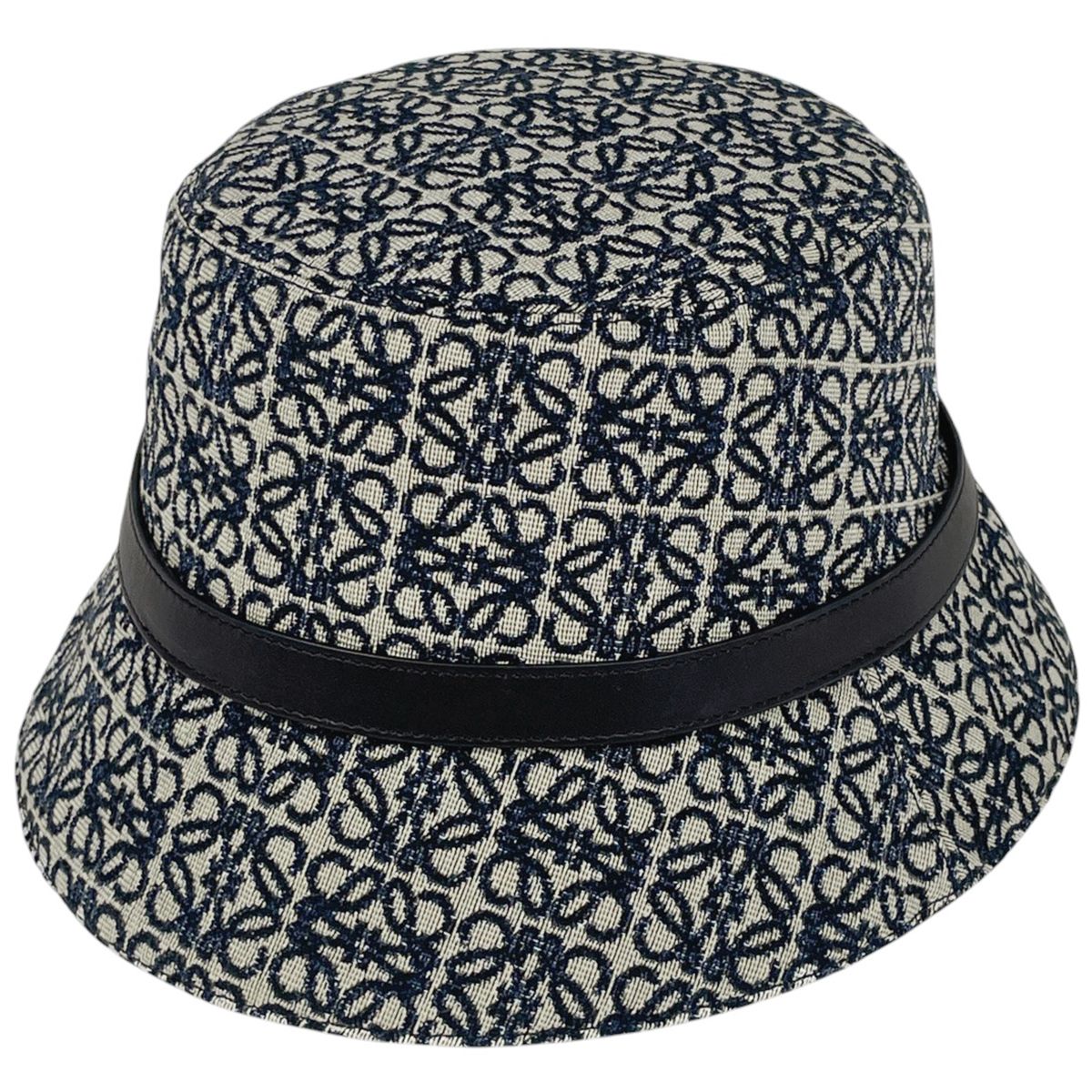 ロエベ LOEWE アナグラム ハット ロゴ 総柄 帽子 ハット コットン ポリエステル ネイビー レディース