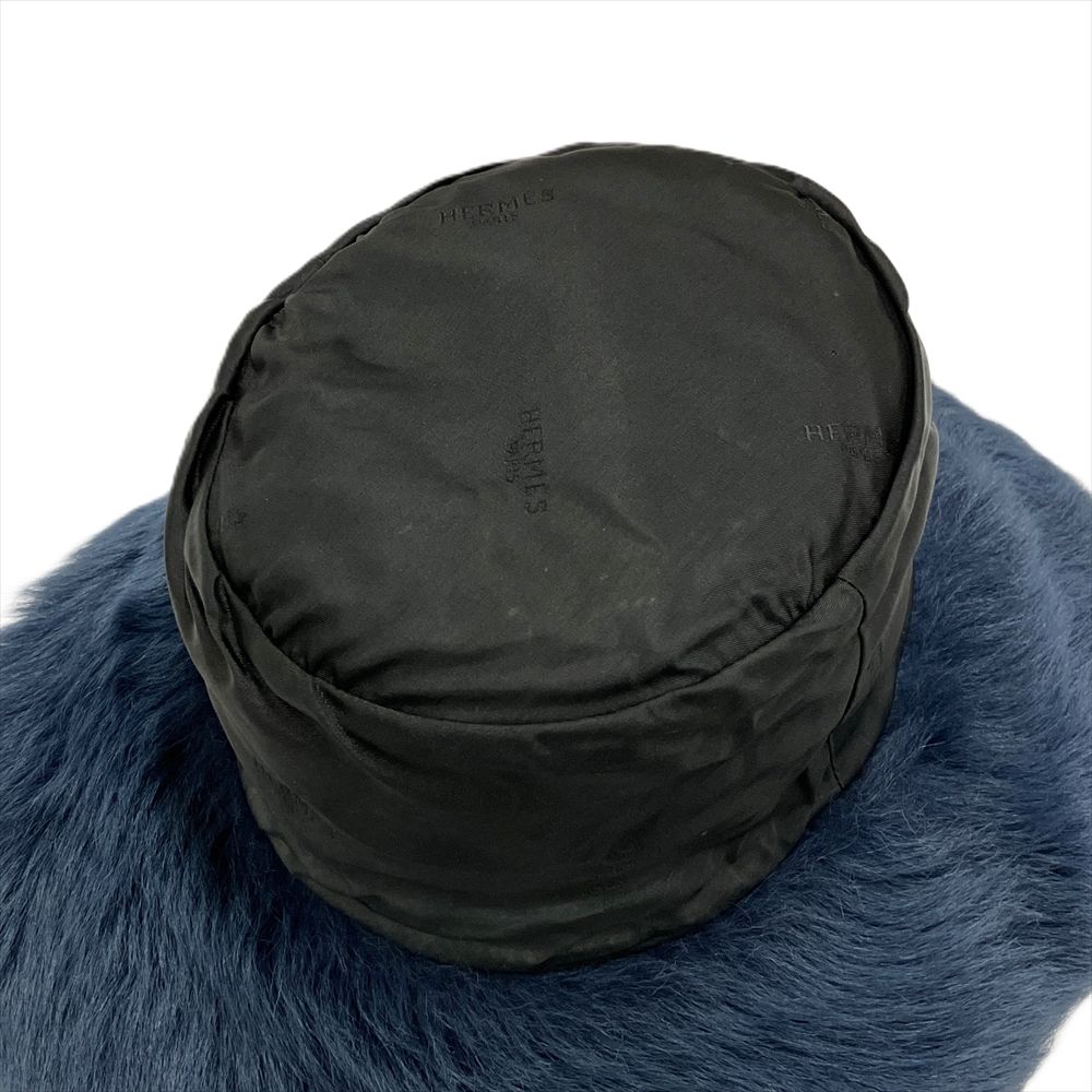 ◇エルメス HERMES MOTSCH ハット 57 黑 美品 BOXあり◇