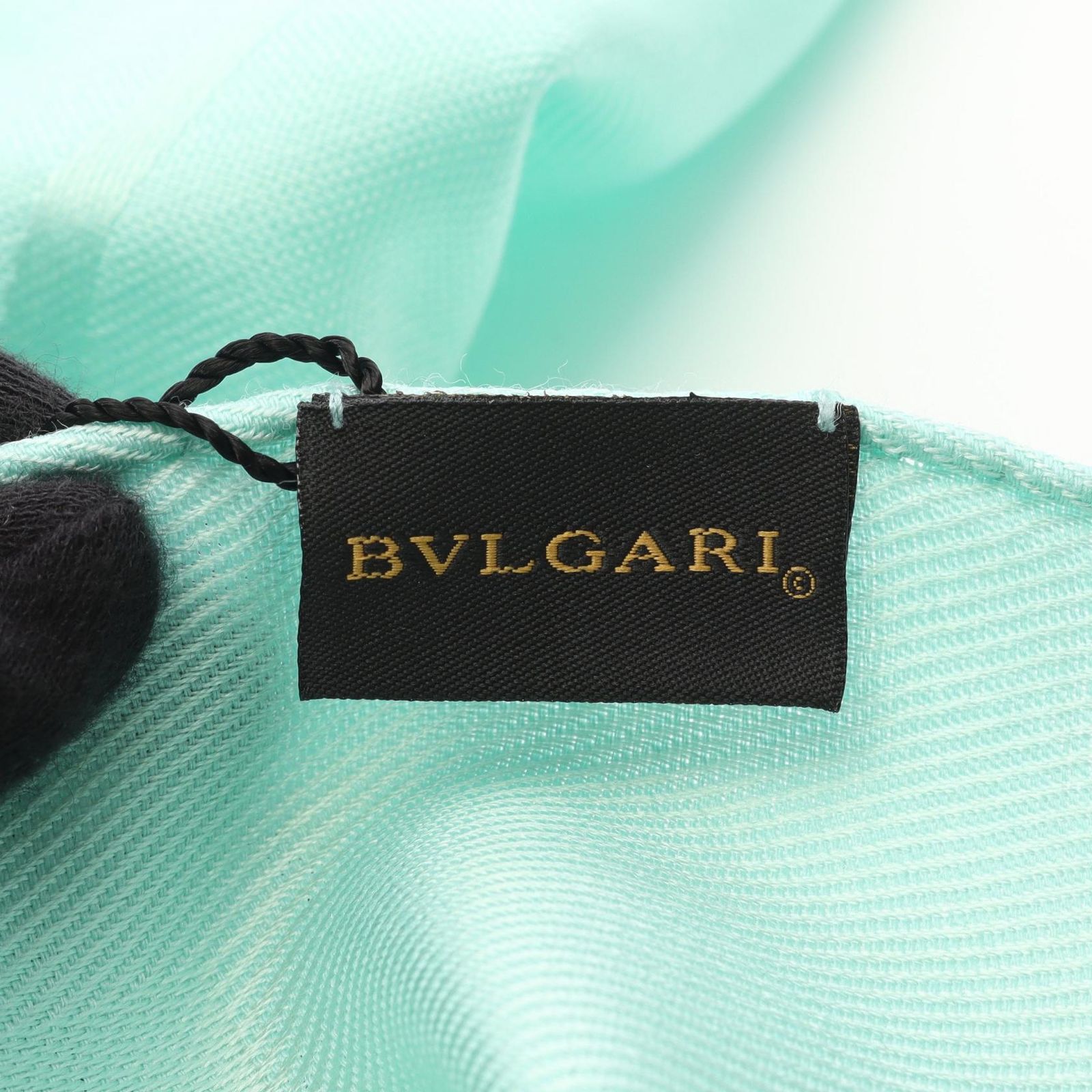 ブルガリ BVLGARI ストール ロゴマニア グリーン シルク ウール