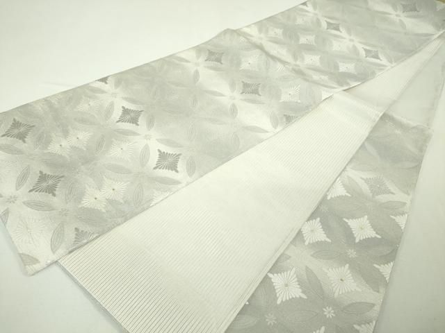 平和屋本店■極上　六通柄袋帯　スリーシーズン帯　唐織　七宝菊菱文　金銀糸　逸品　DZAA3432kh5 平和屋本店▽極上 六通柄袋帯 スリーシーズン帯 唐織 七宝菊菱文 金
