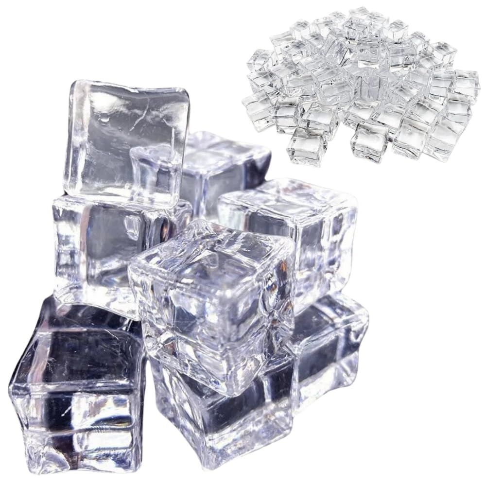 サンプル 食品 角氷 撮影 アイスキューブ アクリルアイス 55個(25mmx25個 氷 ディスプレイ 30mmx30個) PLEAVIT