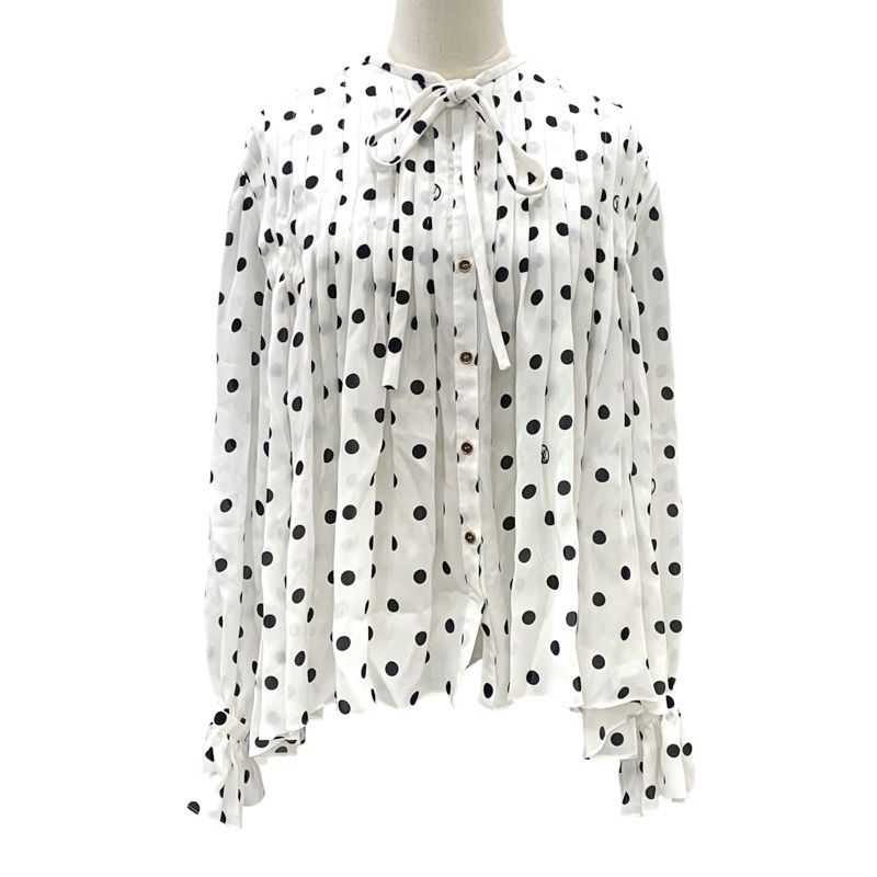 LOUIS VUITTON シルク シアーモスリンポルカ ドットブラウス　34 LOUIS VUITTON シルク シアーモスリンポルカ ドットブラウス34