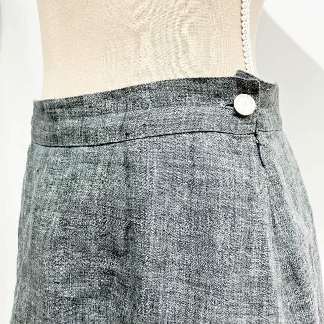 フェンディスカート　FENDI 膝丈スカート フェンディ FENDI スカート ひざ丈 リネン グレー 42 約L □WY
