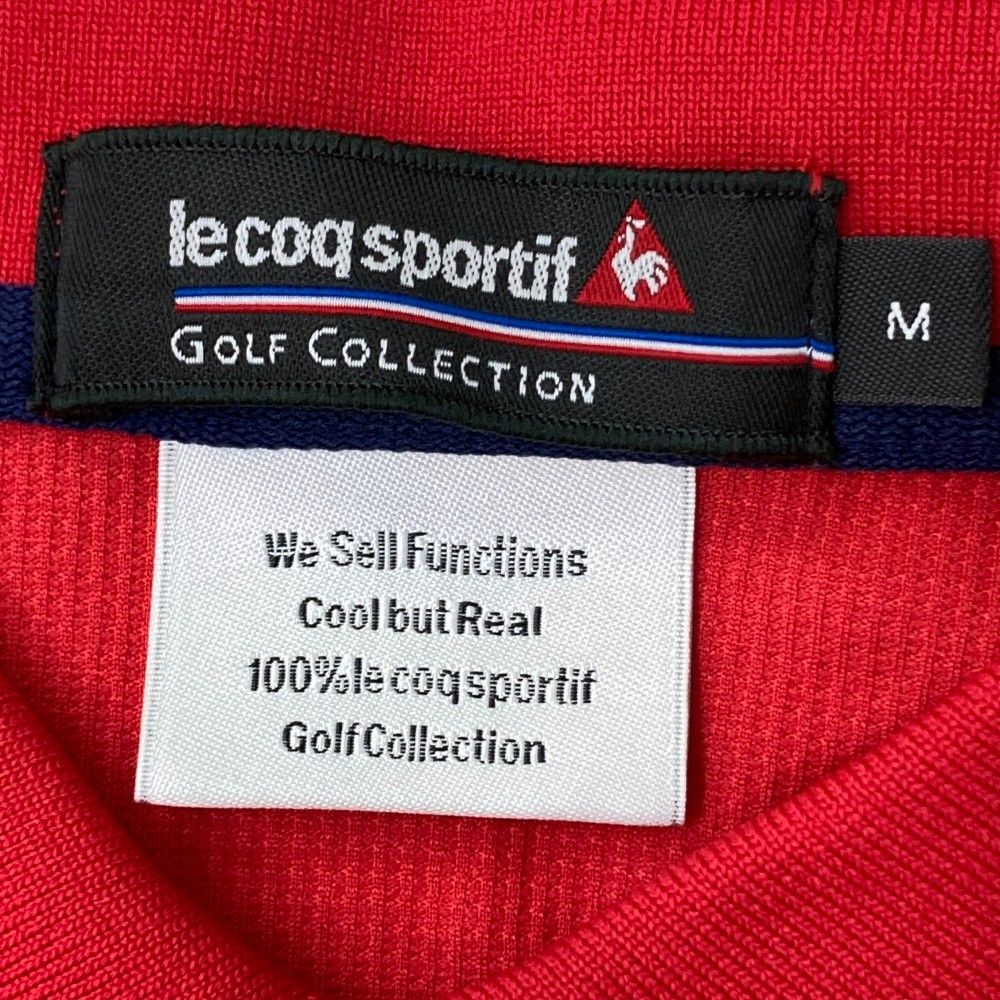 サイズ：M LE COQ GOLF ルコックゴルフ 半袖ポロシャツ レッド系
