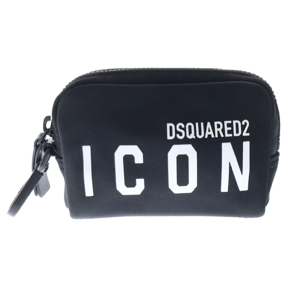 DSQUARED2 ブラック コインケース　新品未使用 DSQUARED2 (ディースクエアード) I CON Nylon Case アイコン