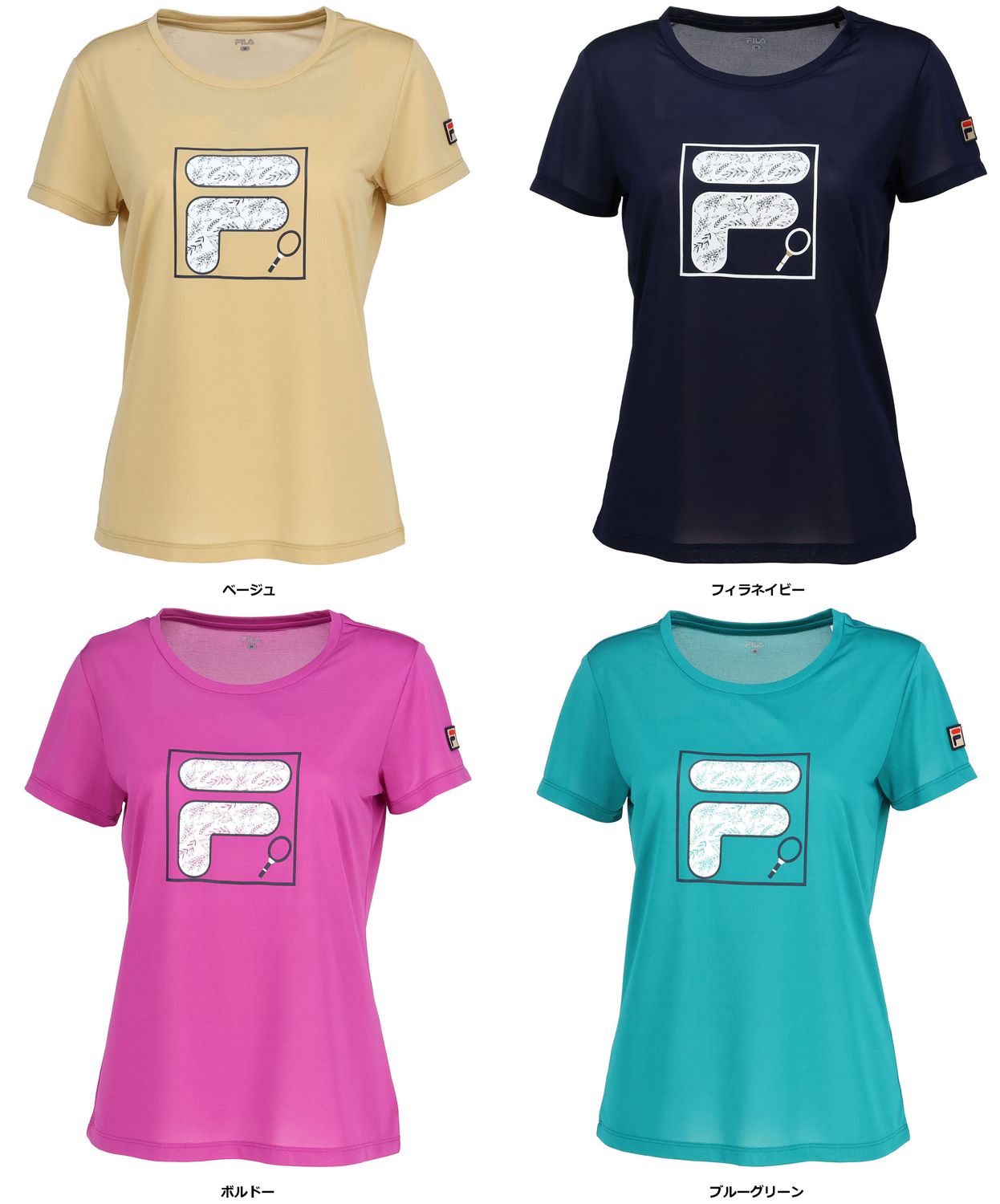 フィラ FILA テニス グラフィックTシャツ レディース ウィメンズ テニス シャツ Tシャツ 半袖 半そで 部活 テニスウェア メッシュ 通気性   VL2880 20 フィラネイビー