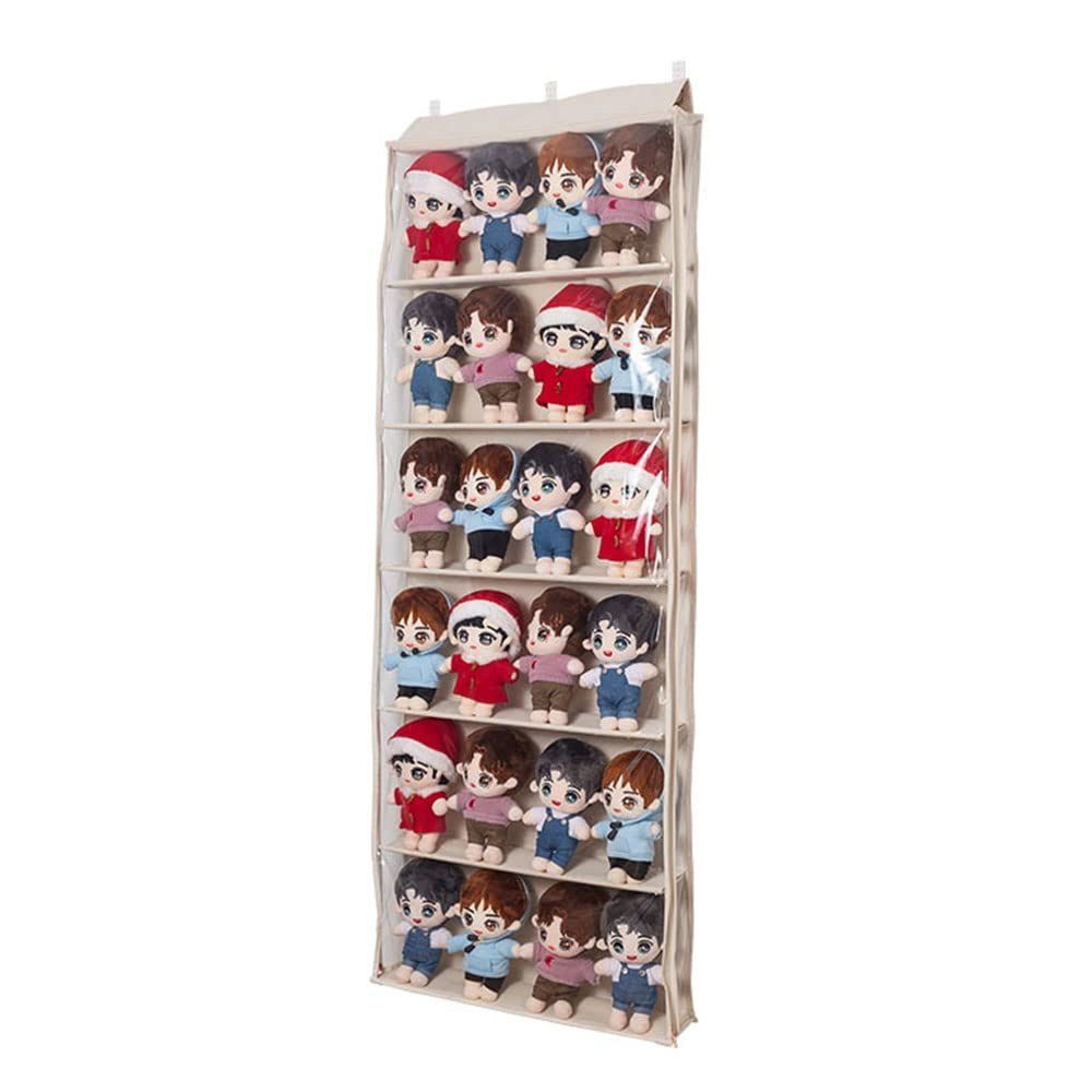 Petmoon ぬいぐるみウォールポケット ディスプレイ コレクションケース 収納ケース 収納ボックス コレクション ぬいぐるみ 収納 見せる収納 小物 ドア掛け収納式ポケット 6段